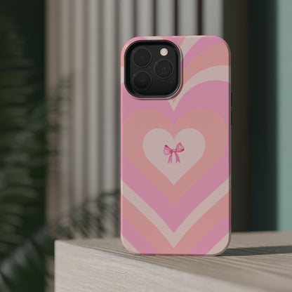 Pink Bow & Big Hearts MagSafe iPhone® Case