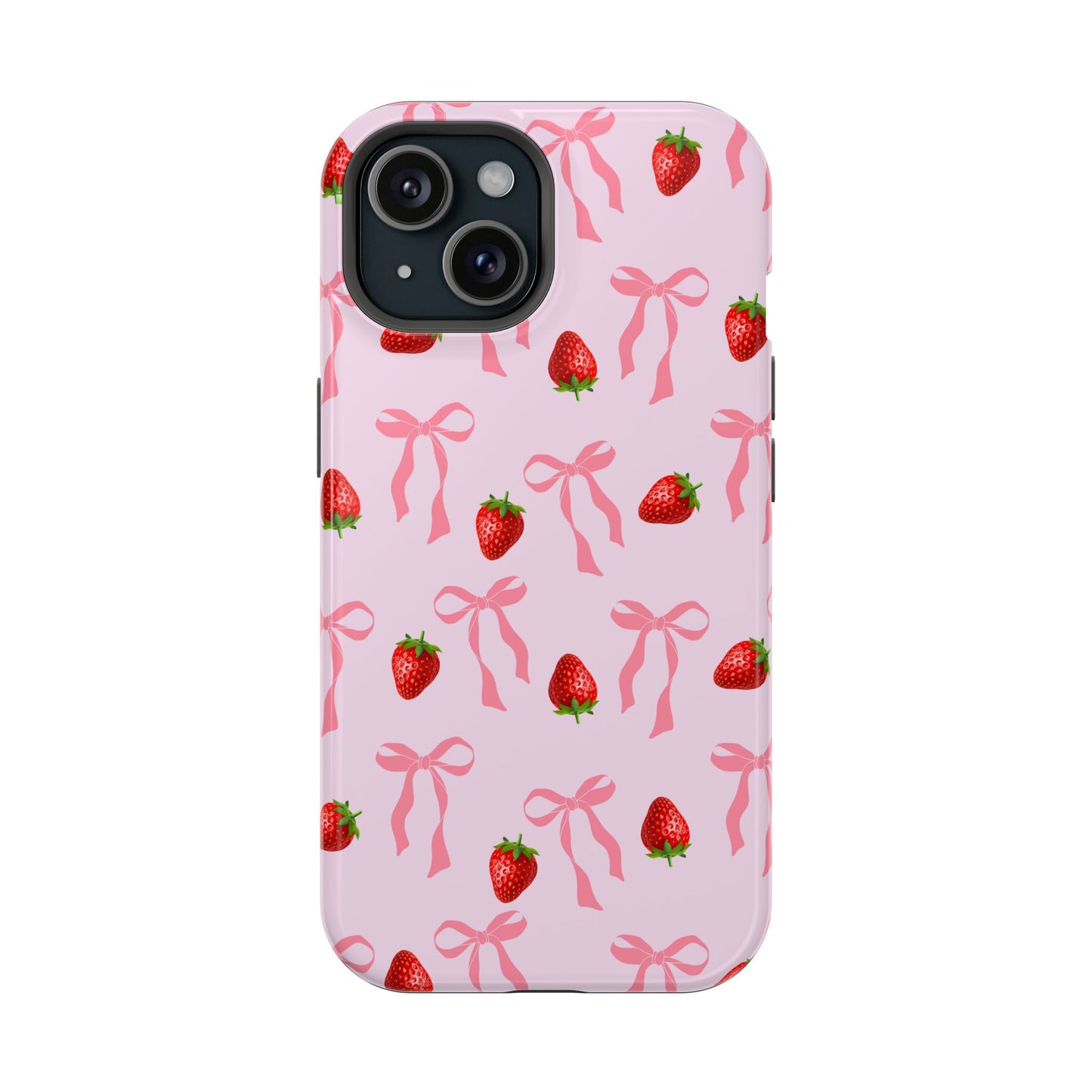 Pink Bow & Strawberry MagSafe iPhone® Case