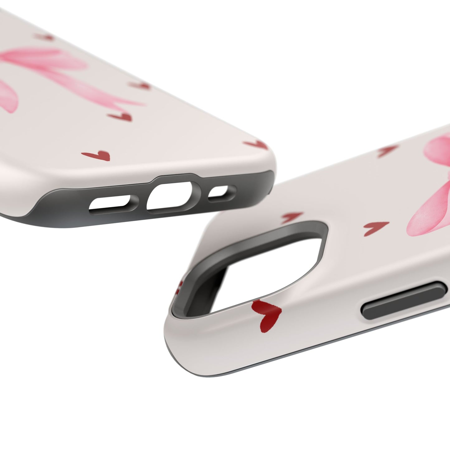 Pink Bow & Red Hearts MagSafe iPhone® Case