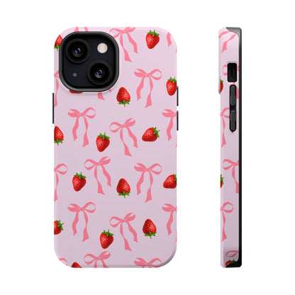 Pink Bow & Strawberry MagSafe iPhone® Case