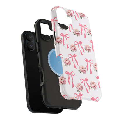 Pink Bow & Flowers MagSafe iPhone® Case