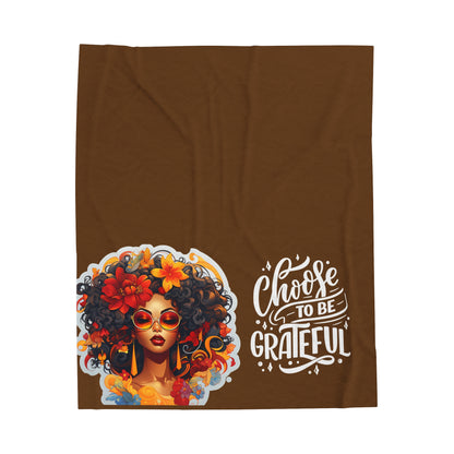 Choose to be Grateful Cozy Plush Throw Blanket