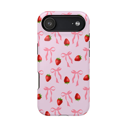 Pink Bow & Strawberry MagSafe iPhone® Case