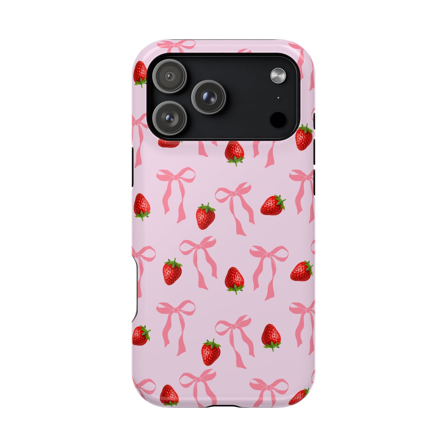 Pink Bow & Strawberry MagSafe iPhone® Case