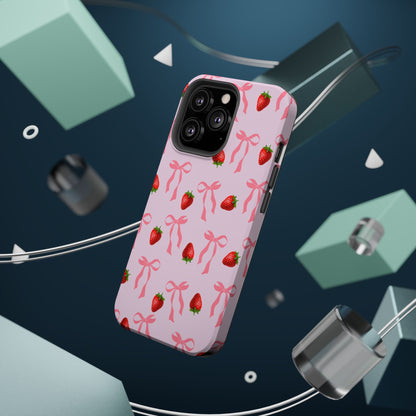 Pink Bows & Strawberry MagSafe iPhone® Case