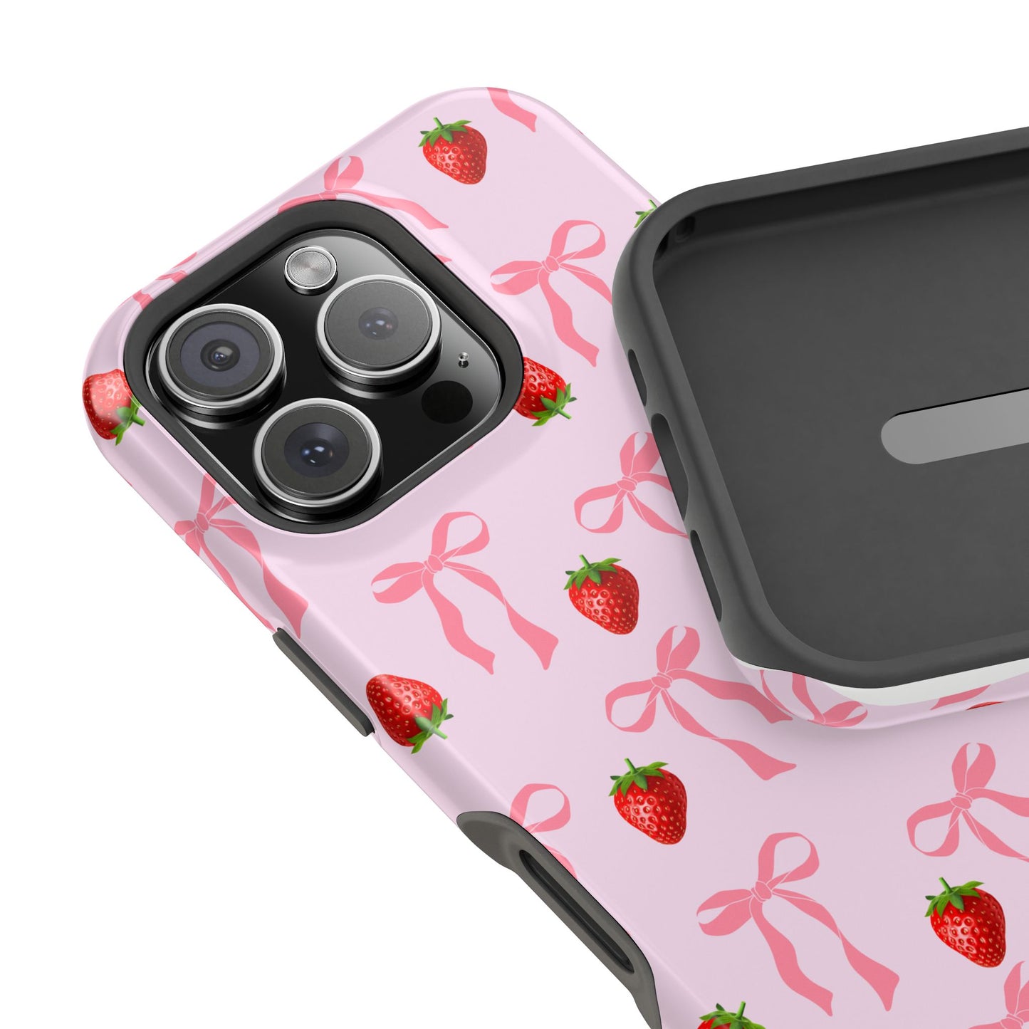 Pink Bow & Strawberry MagSafe iPhone® Case