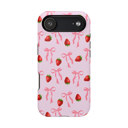 Pink Bow & Strawberry MagSafe iPhone® Case