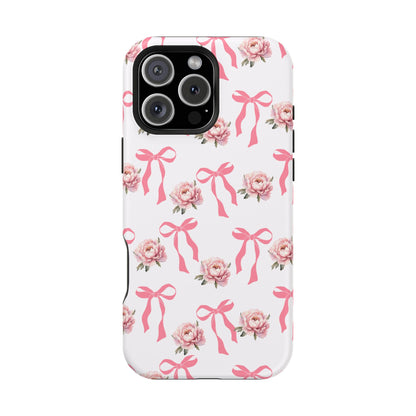 Pink Bow & Flowers MagSafe iPhone® Case