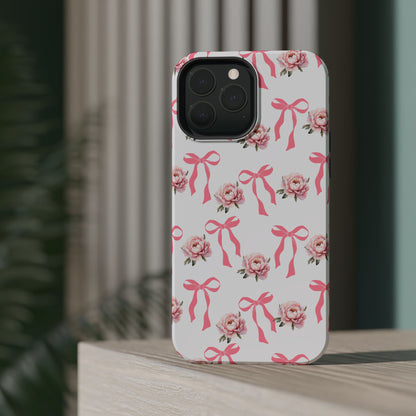 Pink Bow & Flowers MagSafe iPhone® Case