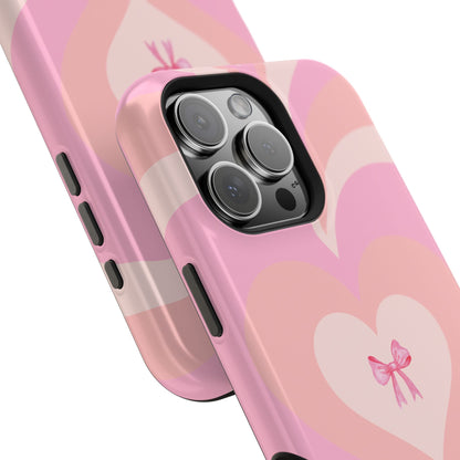 Pink Bow & Big Hearts MagSafe iPhone® Case