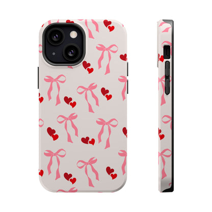 Pink Bows & Hearts MagSafe iPhone® Case