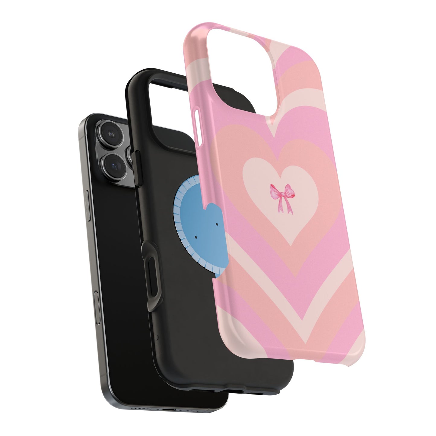 Pink Bow & Big Hearts MagSafe iPhone® Case