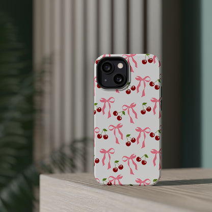 Pink Bows & Cherry MagSafe iPhone® Case