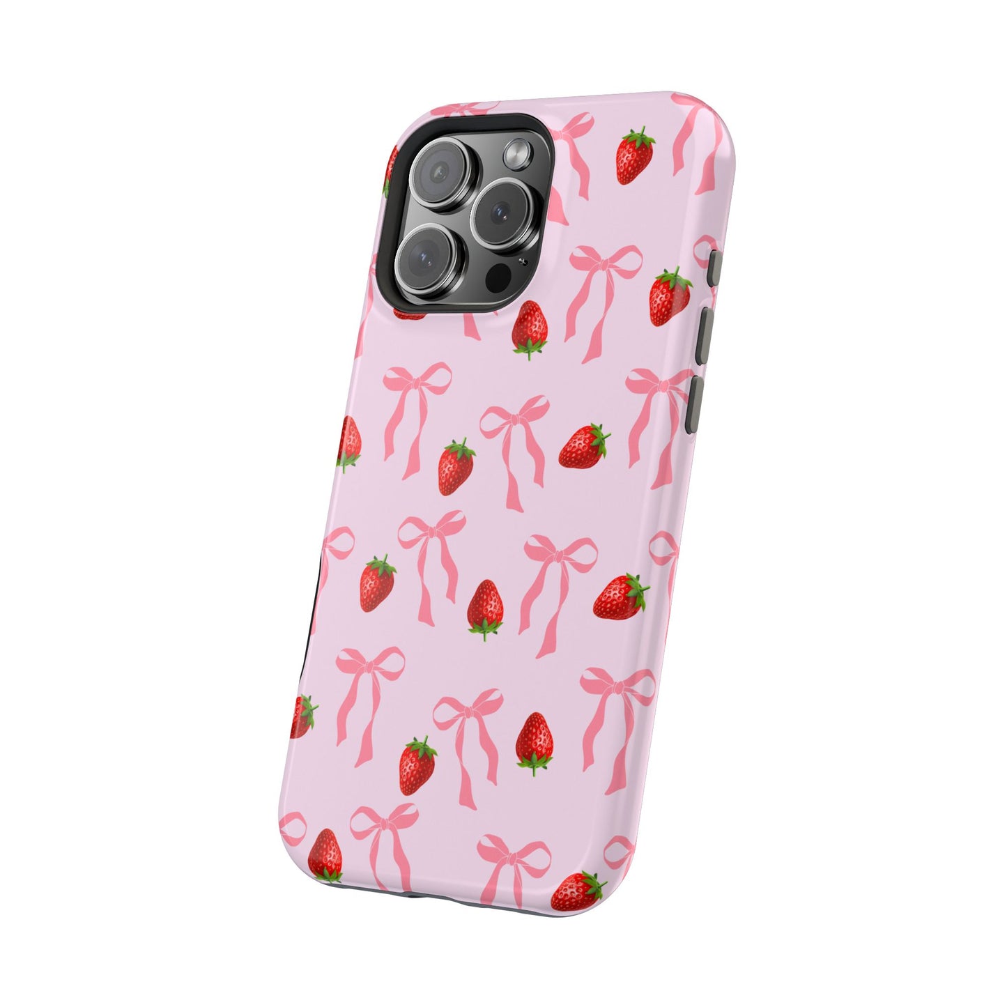 Pink Bow & Strawberry MagSafe iPhone® Case