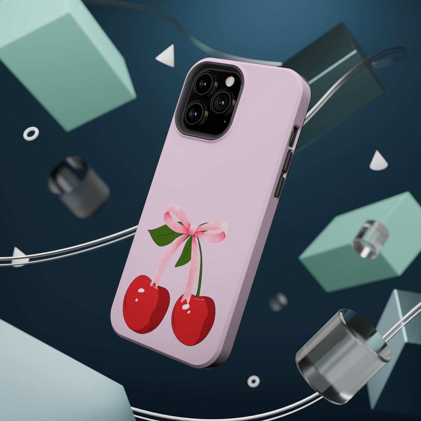 Pink Bow & Cherry MagSafe iPhone® Case