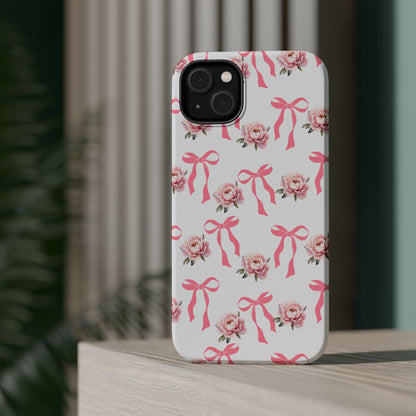 Pink Bow & Flowers MagSafe iPhone® Case