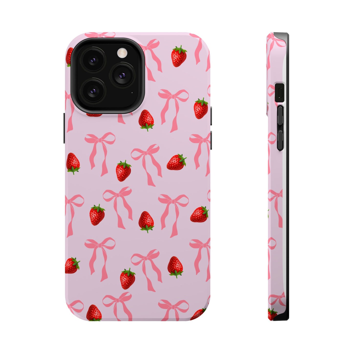 Pink Bow & Strawberry MagSafe iPhone® Case