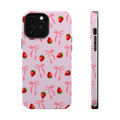 Pink Bow & Strawberry MagSafe iPhone® Case
