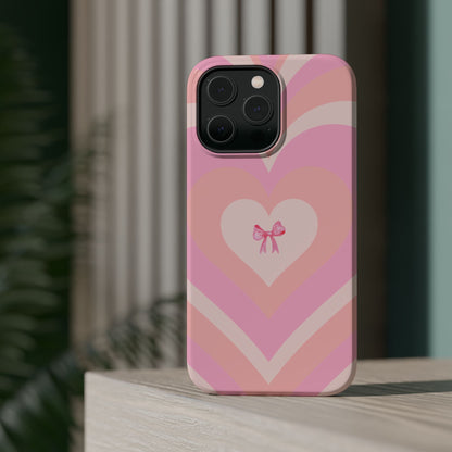 Pink Bow & Big Hearts MagSafe iPhone® Case