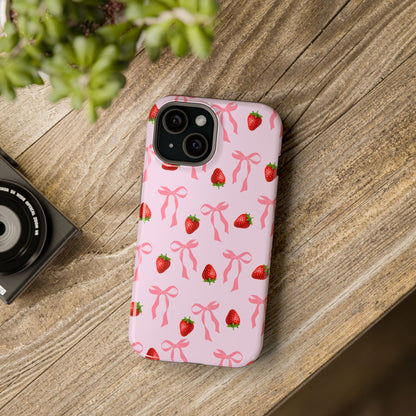 Pink Bows & Strawberry MagSafe iPhone® Case