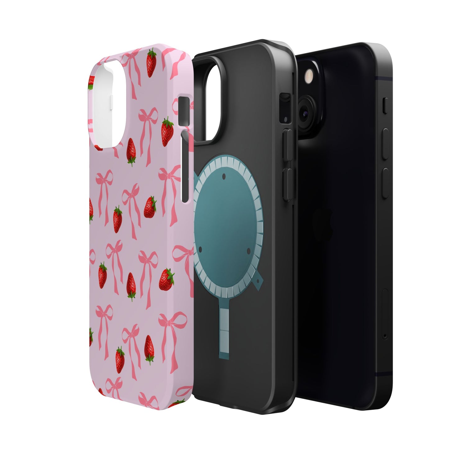 Pink Bow & Strawberry MagSafe iPhone® Case
