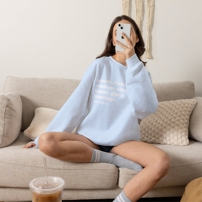 Declaring Your Power. Riches. Wisdom. Strength Crewneck Sweatshirt