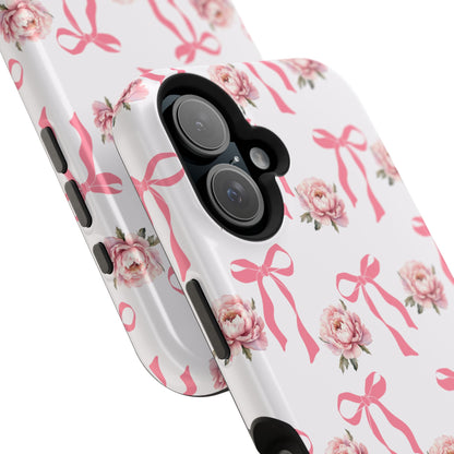 Pink Bow & Flowers MagSafe iPhone® Case
