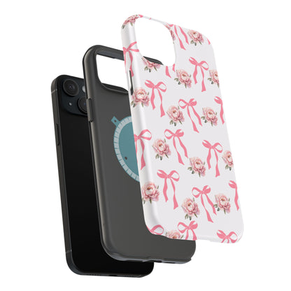 Pink Bow & Flowers MagSafe iPhone® Case