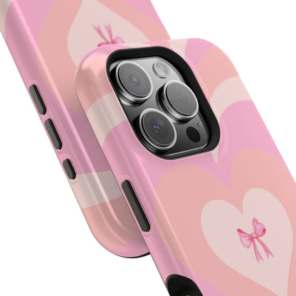 Pink Bow & Big Hearts MagSafe iPhone® Case