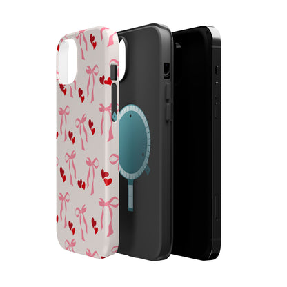 Pink Bows & Hearts MagSafe iPhone® Case