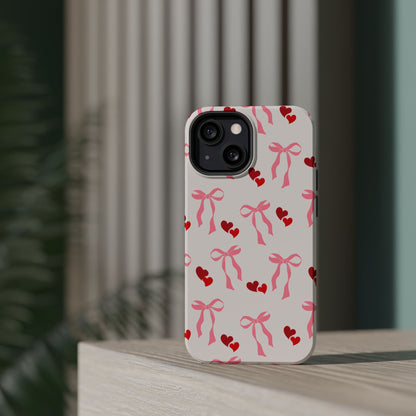 Pink Bows & Hearts MagSafe iPhone® Case