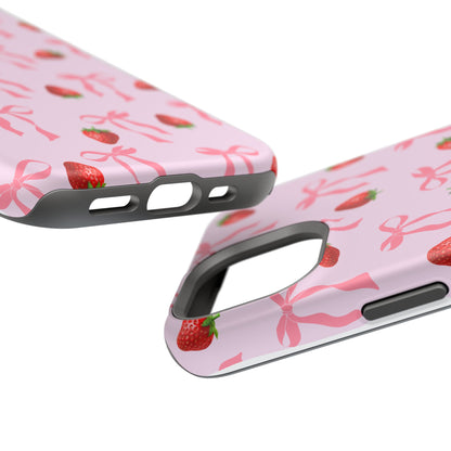 Pink Bow & Strawberry MagSafe iPhone® Case