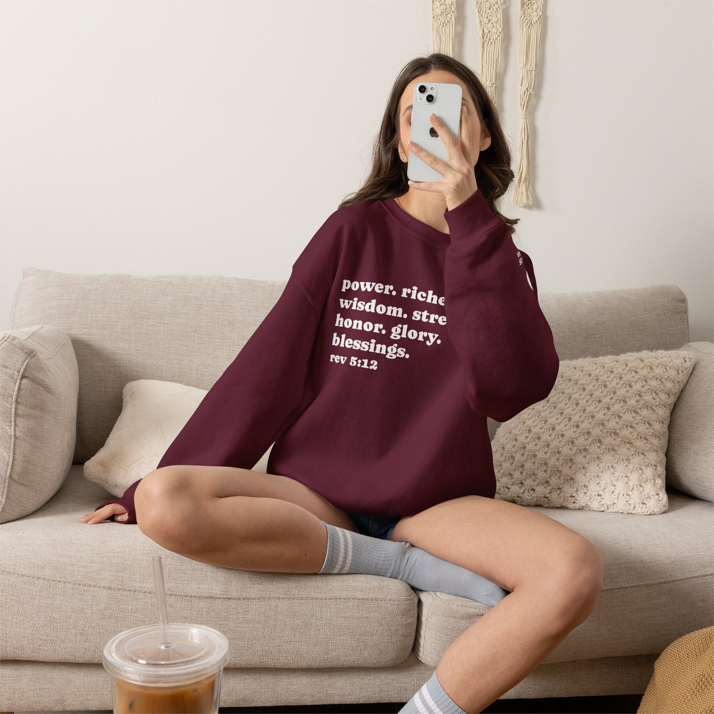 Declaring Your Power. Riches. Wisdom. Strength Crewneck Sweatshirt