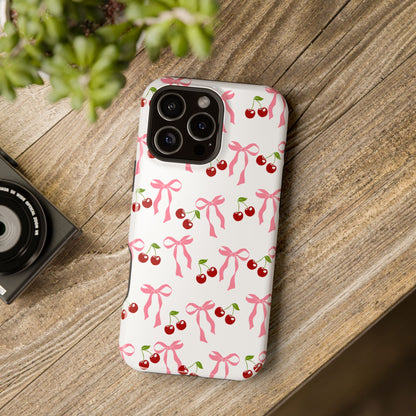 Pink Bows & Cherry MagSafe iPhone® Case