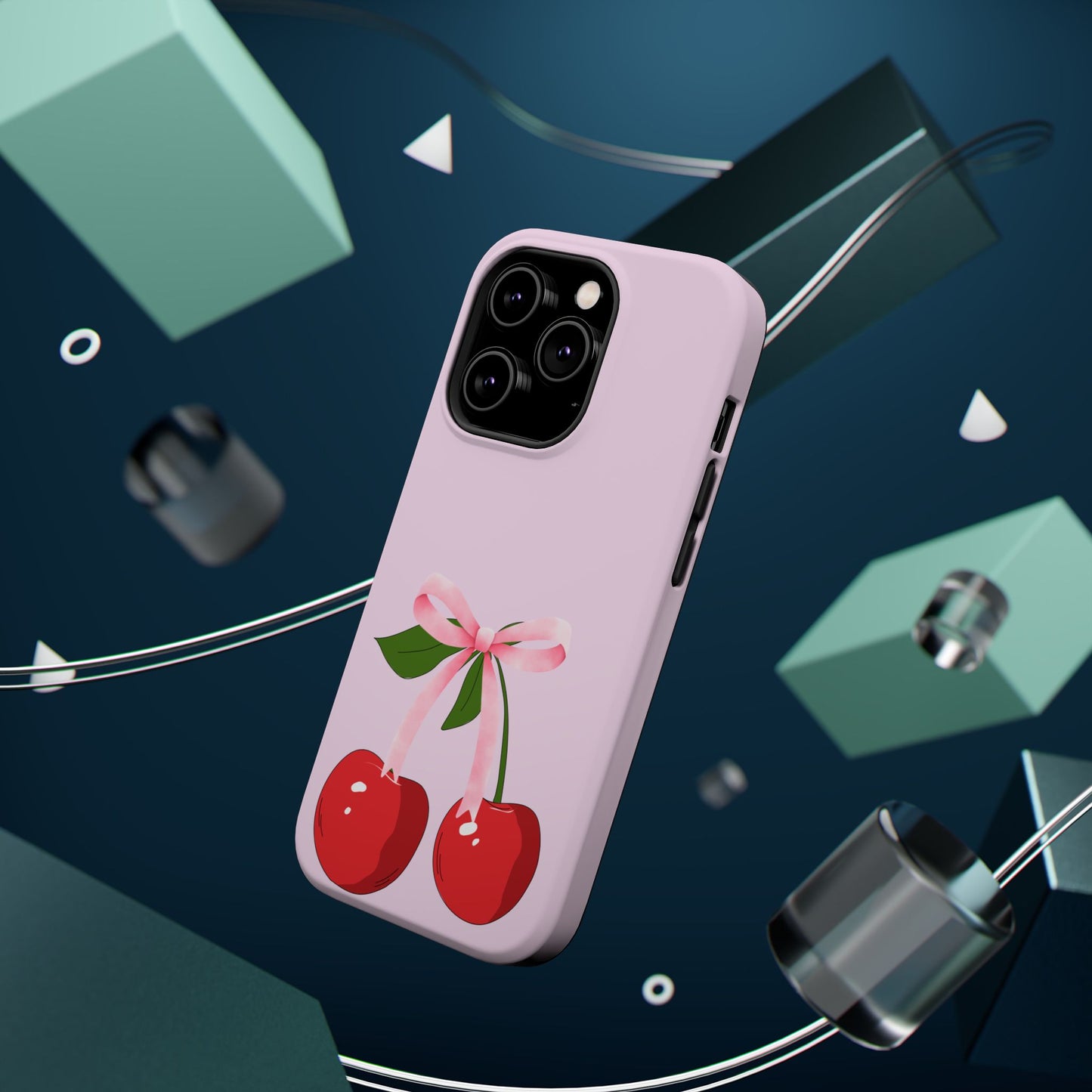 Pink Bow & Cherry MagSafe iPhone® Case
