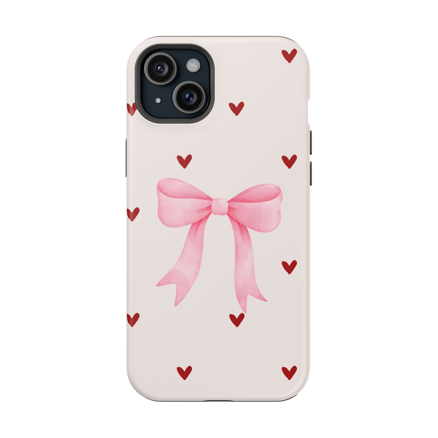 Pink Bow & Red Hearts MagSafe iPhone® Case