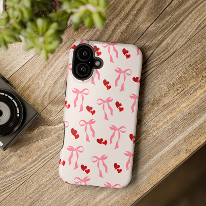 Pink Bows & Hearts MagSafe iPhone® Case