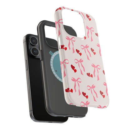 Pink Bows & Hearts MagSafe iPhone® Case
