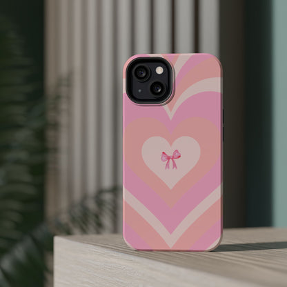 Pink Bow & Big Hearts MagSafe iPhone® Case