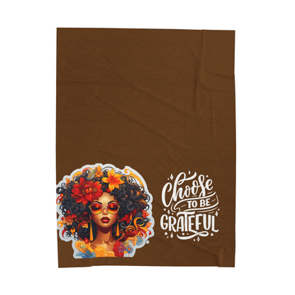 Choose to be Grateful Cozy Plush Throw Blanket