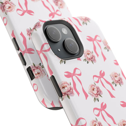 Pink Bow & Flowers MagSafe iPhone® Case