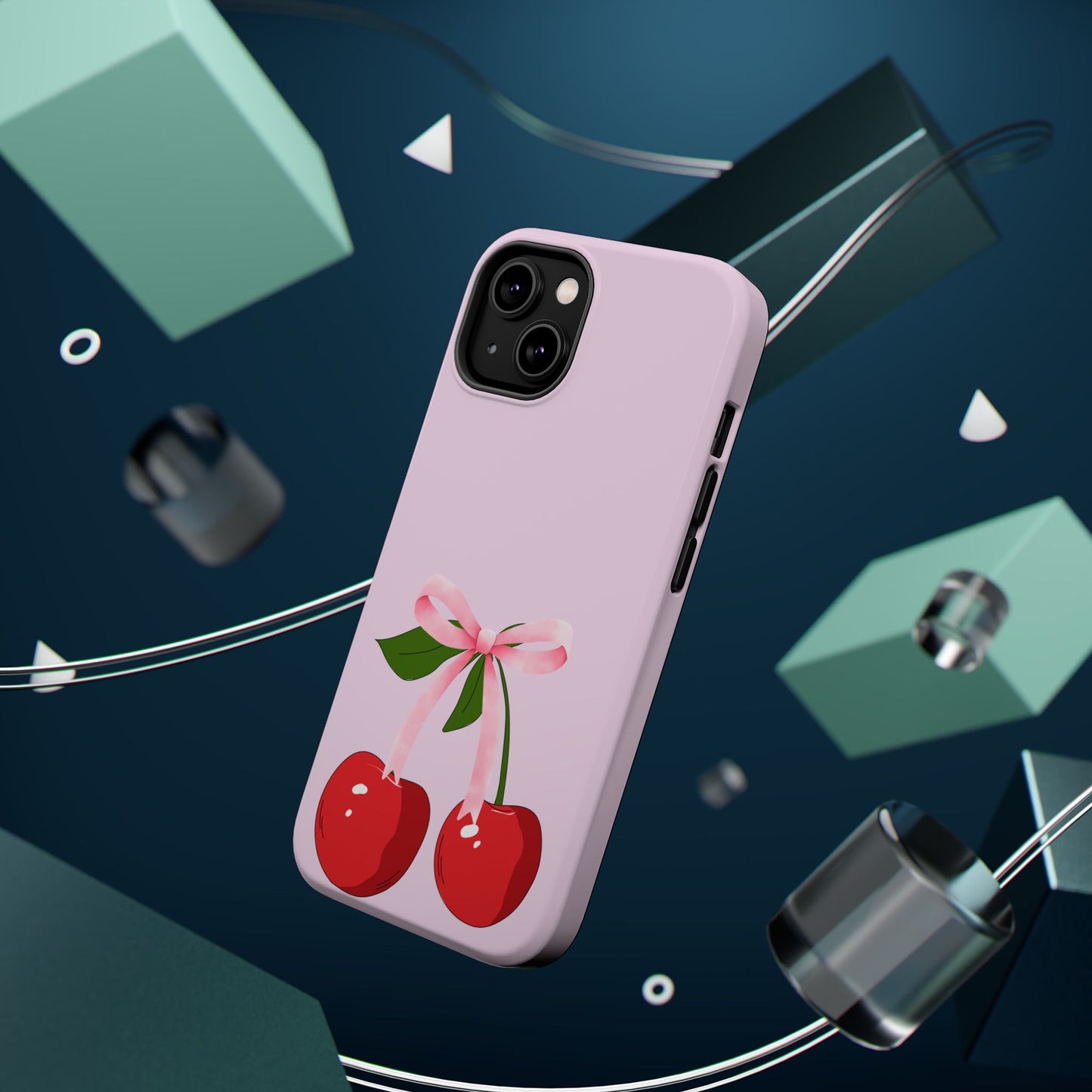 Pink Bow & Cherry MagSafe iPhone® Case