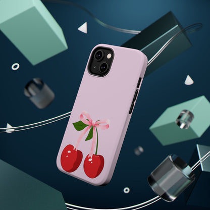 Pink Bow & Cherry MagSafe iPhone® Case