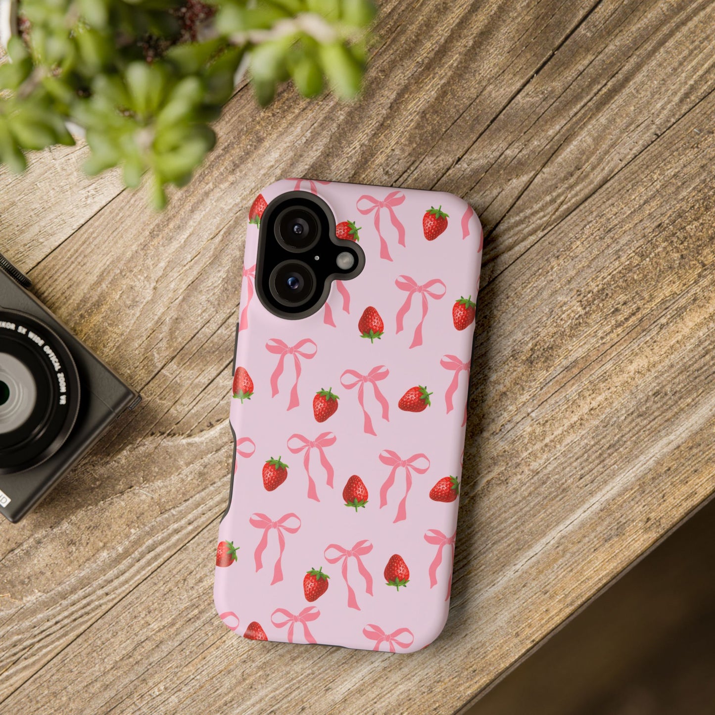 Pink Bow & Strawberry MagSafe iPhone® Case