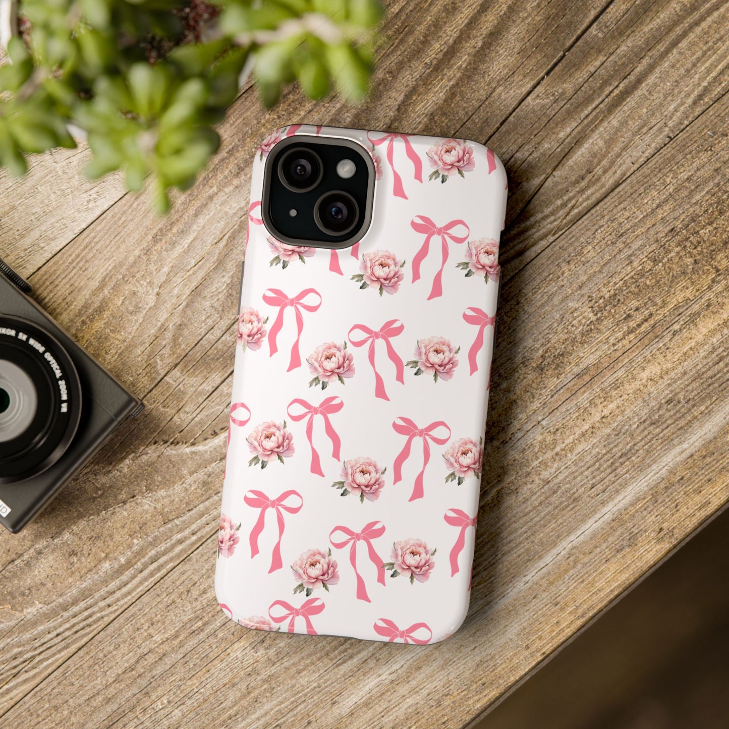 Pink Bow & Flowers MagSafe iPhone® Case