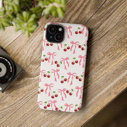 Pink Bows & Cherry MagSafe iPhone® Case