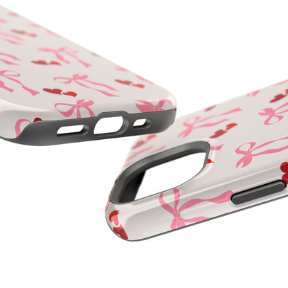 Pink Bows & Hearts MagSafe iPhone® Case
