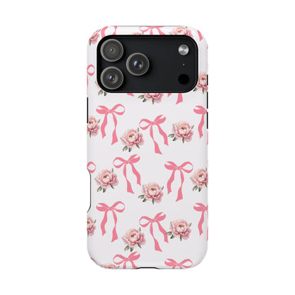 Pink Bow & Flowers MagSafe iPhone® Case