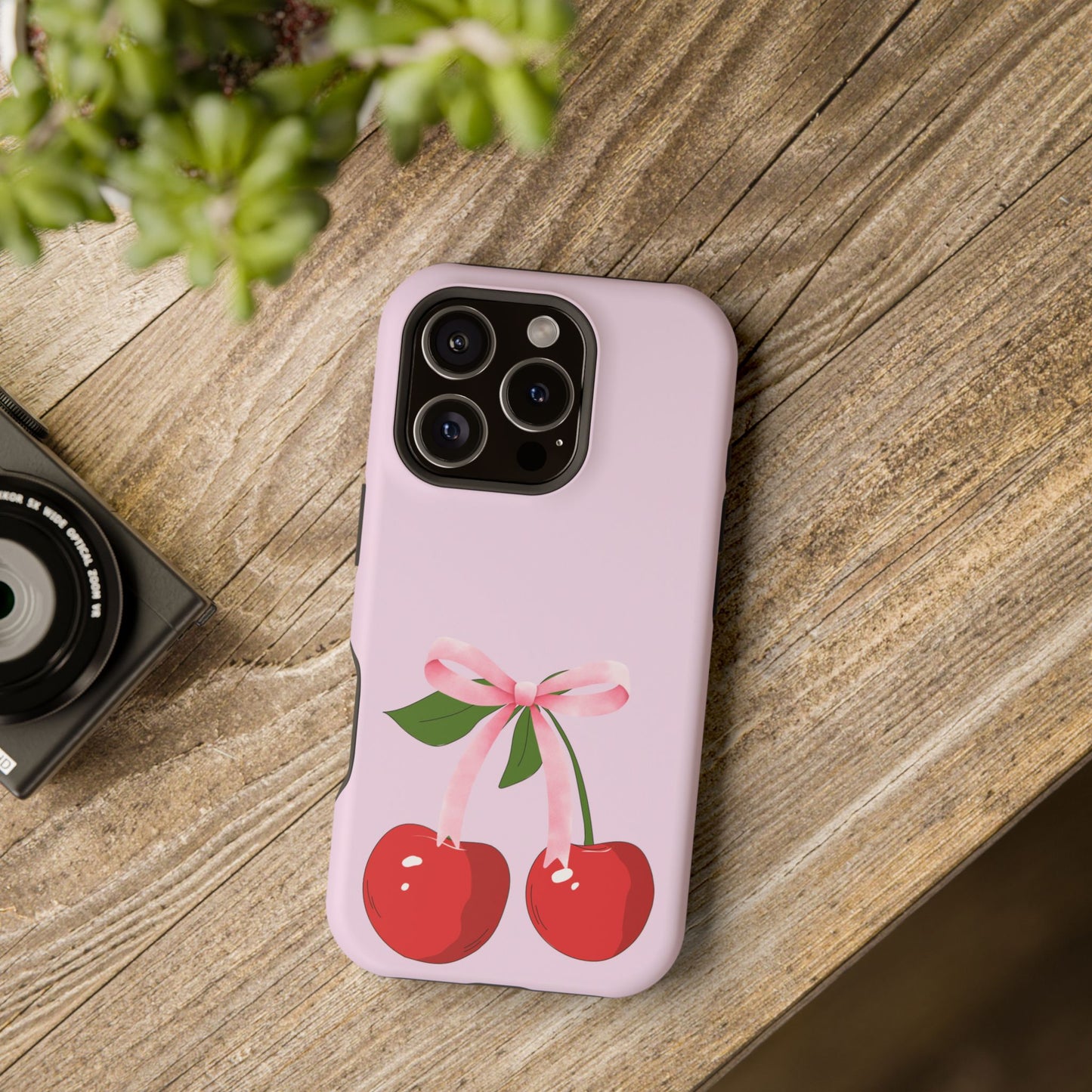 Pink Bow & Cherry MagSafe iPhone® Case