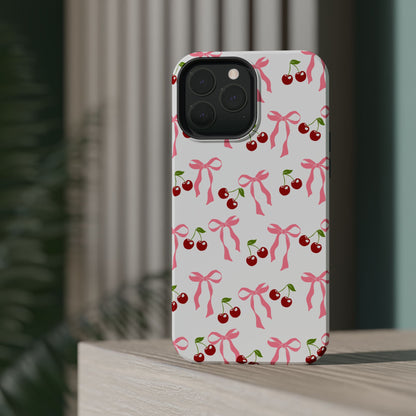 Pink Bows & Cherry MagSafe iPhone® Case